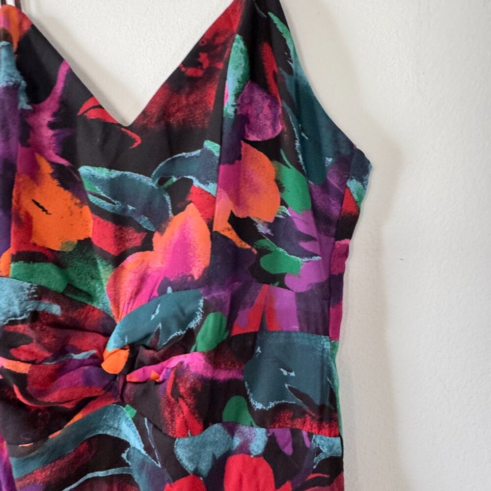 Lulus Beautiful Entrance Multi Floral Twist-Front Midi Dress - Picture 3 of 12